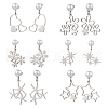 6 Pairs 6 Styles 201 Stainless Steel Stud Earrings EJEW-JE06342-1