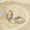 Brass Clear Cubic Zirconia Star Hoop Earrings KD9843-1-1