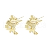 Brass Micro Pave Clear Cubic Zirconia Stud Earring Findings KK-Z106-02G-01-1