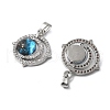 Brass Micro Pave Cubic Zirconia with Glass Pendants KK-Z103-03P-2