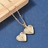 304 Stainless Steel Pave Clear Cubic Zirconia Heart Locket Pendant Necklaces for Women NJEW-Z077-01G-3