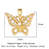 Brass Micro Pave Cubic Zirconia Pendants ZIRC-ZIRC-OY001-23-G-2