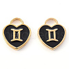 Light Gold Plated Alloy Enamel Pendants ENAM-R136-30-14-2