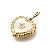 Heart with Star 304 Stainless Steel Rhinestone Pendant Decorations STAS-H202-04G-02-2