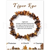 Natural Tiger Eye Chips Beaded Stretch Bracelets PW-WG309C1-05-1