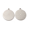 Non-Tarnish 201 Stainless Steel Pendants STAS-K251-006S-1