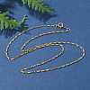 Brass Paperclip Chain Necklaces for Women Men NJEW-Z068-07G-2