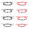FIBLOOM 8Pcs 8 Style Lampwork Evil Eye Braided Bead Bracelets Set BJEW-FI0001-45-8
