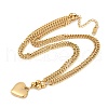 304 Stainless Steel Heart Pendant Necklaces for Women NJEW-Z072-06G-2