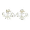 4-Petal ABS Plastic Imitation Pearl Bead Caps X-OACR-S020-31-4