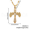 Retro Hip Hop Style Brass Full Rhinestone Heart Wing Sword Pendant Necklaces for Women IJ2885-1-1