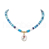 Alloy Enamel Flower Pendant Necklace NJEW-JN04537-01-2