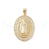 Brass Cubic Zirconia Pendants KK-Z050-22G-1