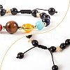 Round Natural Mixed Stone Braided Bead Bracelet Sets BJEW-SW00009-5