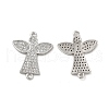 Brass Micro Pave Clear Cubic Zirconia Connector Charms X-KK-E068-VB265-2