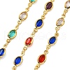 Brass Glass Oval Link Chains CHC-R001-02G-02-1