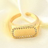 Brass Micro Pave Cubic Zirconia Adjustable Open Cuff Rings for Women RJEW-K292-08G-1