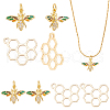 ARRICRAFT 8Pcs 2 Styles Brass Pendants & Brass Micro Pave Cubic Zirconia Pendants KK-AR0003-70-1