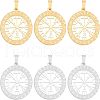 Unicraftale 6Pcs 2 Colors 304 Stainless Steel Norse Viking Compass Amulet Pendants STAS-UN0038-27-1