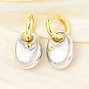 Oval Brass Hoop Earrings for Women EJEW-U057-06A-04GP-1