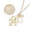 304 Stainless Steel Empty Macrame Pouch Star Moon Pendant Cable Chain Necklace Making NJEW-JN05277-02-3
