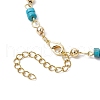 Brass Natural Magnesite Link Bracelets for Women BJEW-JB11683-06-4