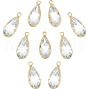 BENECREAT 10Pcs Brass Glass Pendants KK-BC0001-93-1