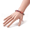 Round Natural Mixed Gemstone Braided Bead Bracelet BJEW-JB09298-3