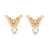 Brass Micro Pave Cubic Zirconia Pendants KK-N263-02G-1
