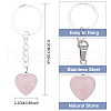 8Pcs Heart Gemstone Pendant Keychain KEYC-PH01498-2