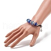 Faceted Glass European Beads Cord Bracelet BJEW-JB07035-02-3