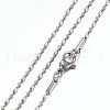 Non-Tarnish 304 Stainless Steel Oval & Disc Beaded Necklace with Lobster Claw Clasps for Men Women STAS-E443-72E-1