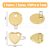 DICOSMETIC 120Pcs 2 Styles 2 Colors 201 Stainless Steel Stamping Blank Tag Pendants STAS-DC0015-77-2