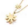 Crystal Rhinestone Flower Pendant Necklace NJEW-A004-23G-3