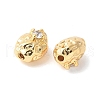 Brass Micro Pave Clear Cubic Zirconia Bead KK-U064-11G-2