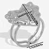 Heart 304 Stainless Steel Fashion Double Layers Cuff Open Ring for Women AH3480-1-1