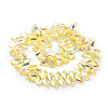 Electroplate Rhombus Glass Beads Strands EGLA-A036-12A-FP01-2
