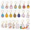 Easter Rabbit & Egg Alloy Enamel Locking Stitch Markers HJEW-GO00108-1