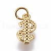 Brass Micro Pave Cubic Zirconia Charms ZIRC-E161-02G-2
