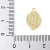 Brass Pave Natural White Shell Connector Charms KK-S522-03D-G-3