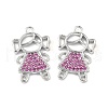 Brass Micro Pave Camellia Cubic Zirconia Pendants KK-E068-VF257-2
