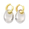 Oval Brass Hoop Earrings for Women EJEW-U057-06A-04GP-4