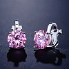 Brass Cubic Zirconia Clip-on Earrings WGE68B6-04-1