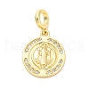 Brass Clear Cubic Zirconia European Dangle Pendants KK-D325-28G-06-1