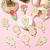 48Pcs 12 Styles Unfinished Blank Wooden Pendants Kit WOOD-CJC0011-15B-6
