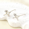 Brass Micro Pave Clear Cubic Zirconia Stud Earrings EJEW-M103-03P-2