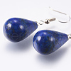 Natural Lapis Lazuli Dangle Earrings EJEW-P143-C05-2