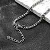 Non-Tarnish 316 Surgical Stainless Steel Wheat Chain Necklaces NJEW-M176-18-B-1