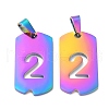 Ion Plating(IP) 304 Stainless Steel Pendants STAS-O127-A02-4