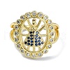 Brass with Cubic Zirconia Ring RJEW-B051-56G-2